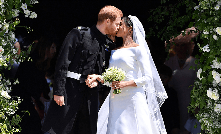 Prince Harry & Meghan on their wedding